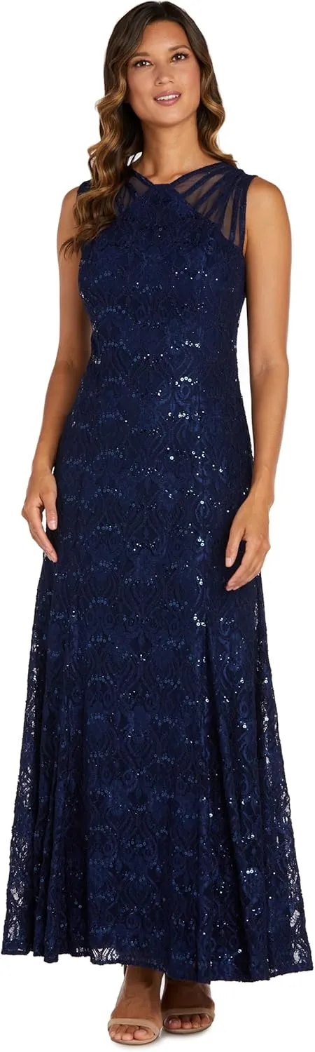R&M Richards Women's Starlit Siren Sequin Gown