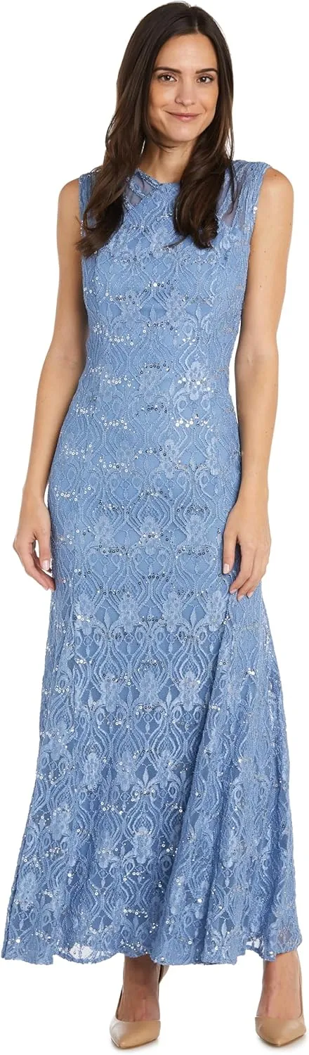 R&M Richards Women's Starlit Siren Sequin Gown