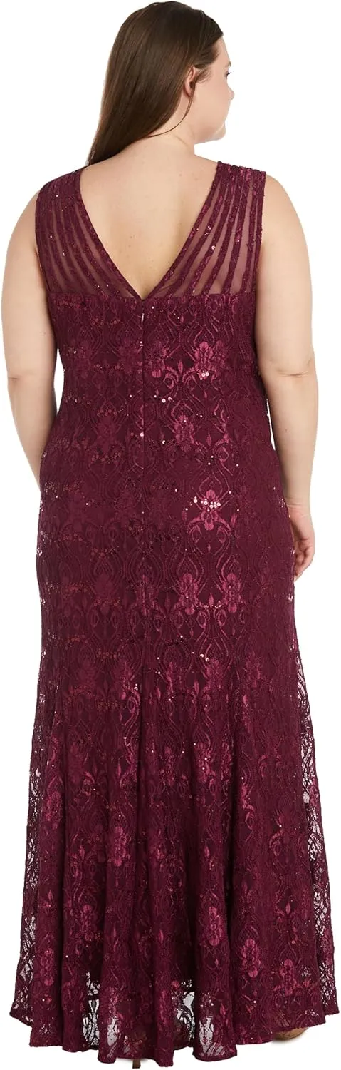 R&M Richards Women's Starlit Siren Sequin Gown