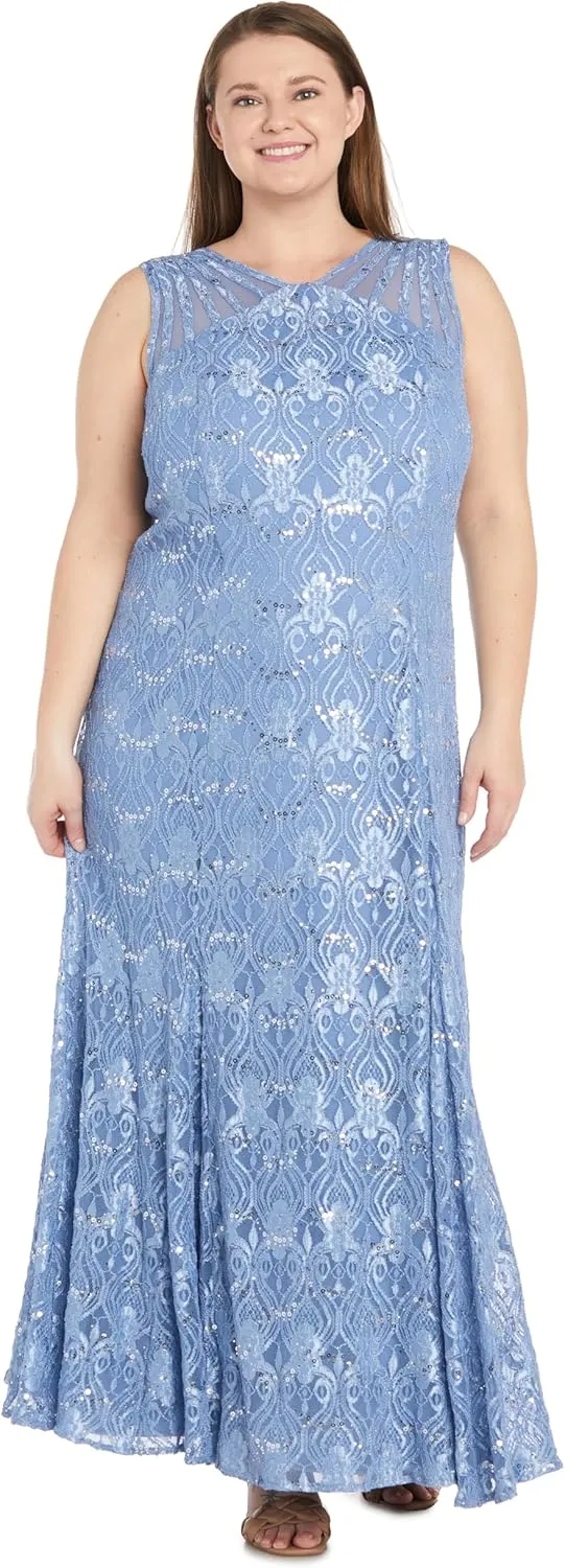 R&M Richards Women's Starlit Siren Sequin Gown