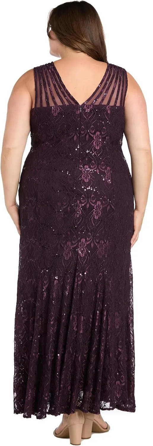 R&M Richards Women's Starlit Siren Sequin Gown