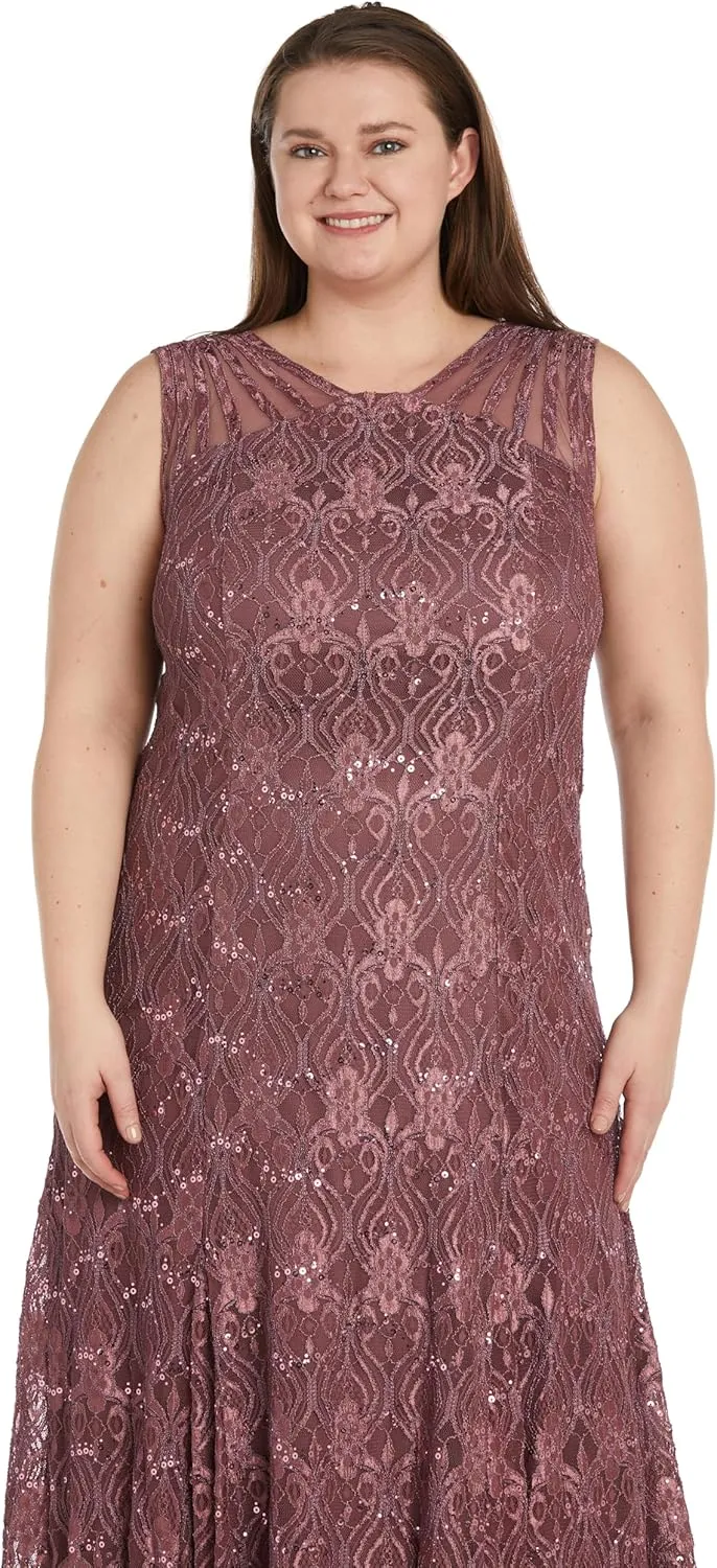 R&M Richards Women's Starlit Siren Sequin Gown