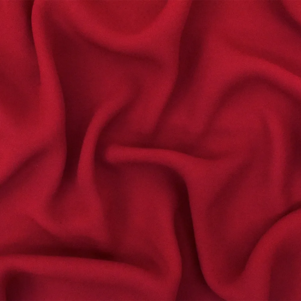 Red Solid Polyester Georgette Woven Fabric