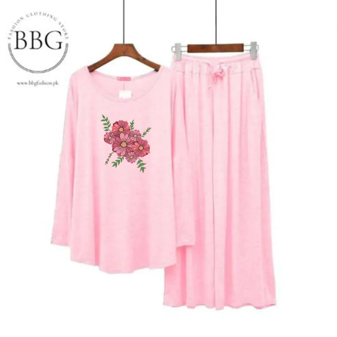 Round Neck Flower Design Women Loungewear ART# 52