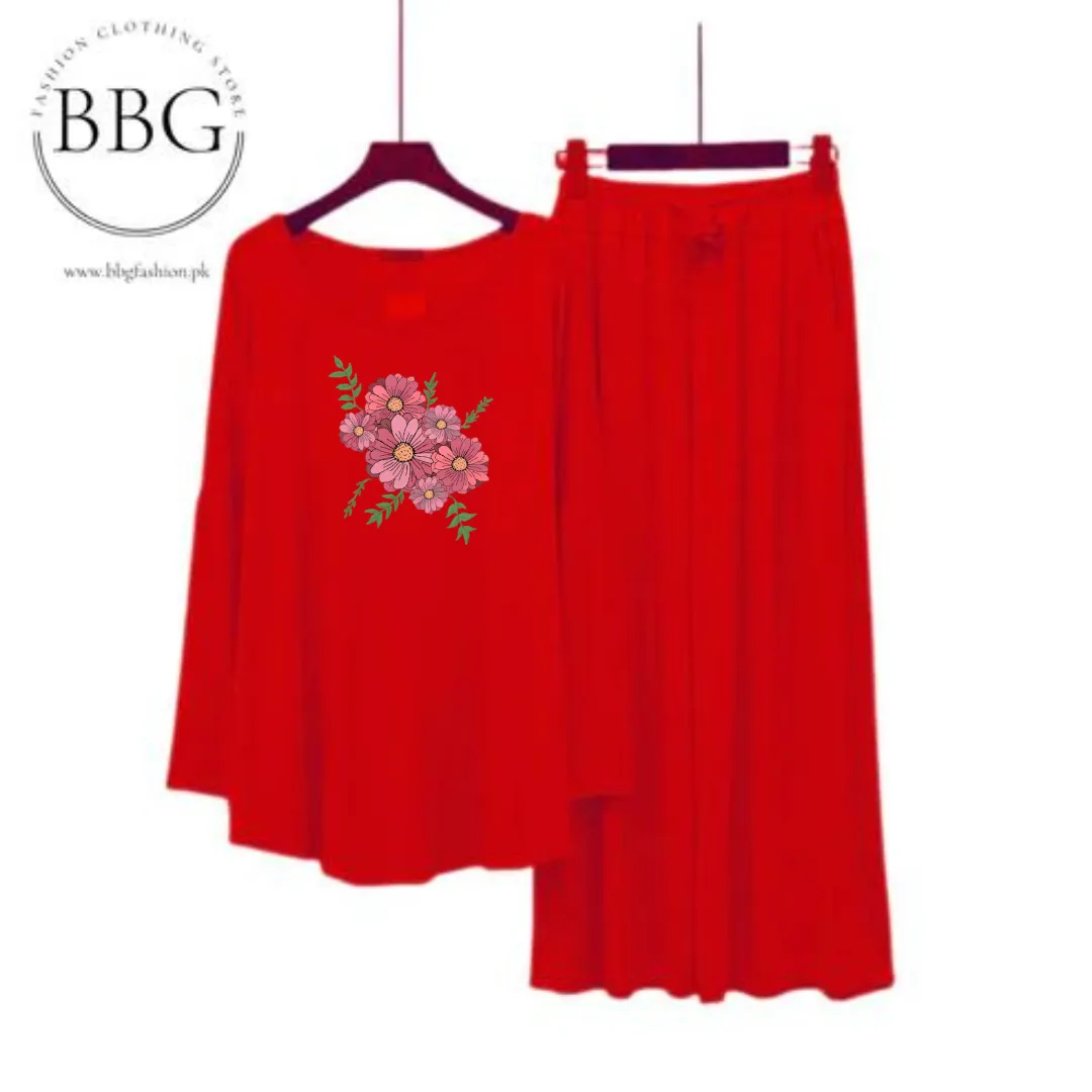 Round Neck Flower Design Women Loungewear ART# 52