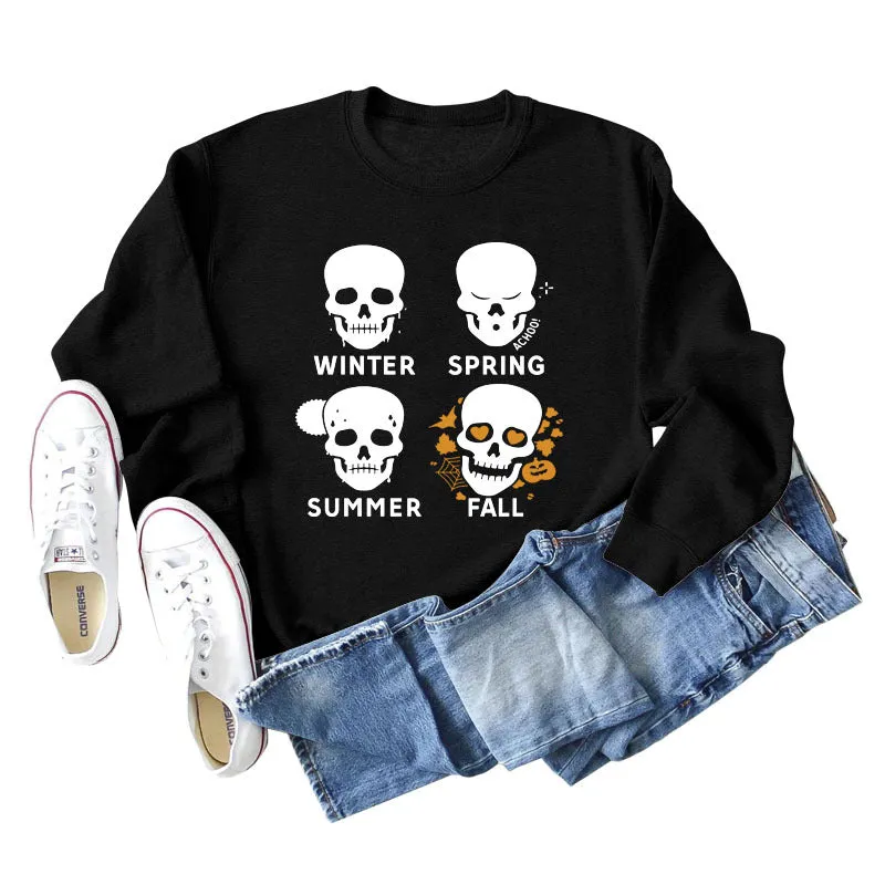 Round Neck Letter Women's Leggings WINTER SPRING Plus-size Sweatshirt