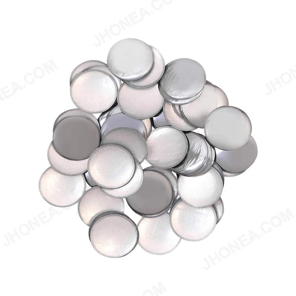 Shiny Black Nickel (Gunmetal) Plain Smooth Surface Round Shape Hotfix