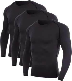 SILKWORLD Men's Long-Sleeve Compression Shirt Base-Layer Running Top