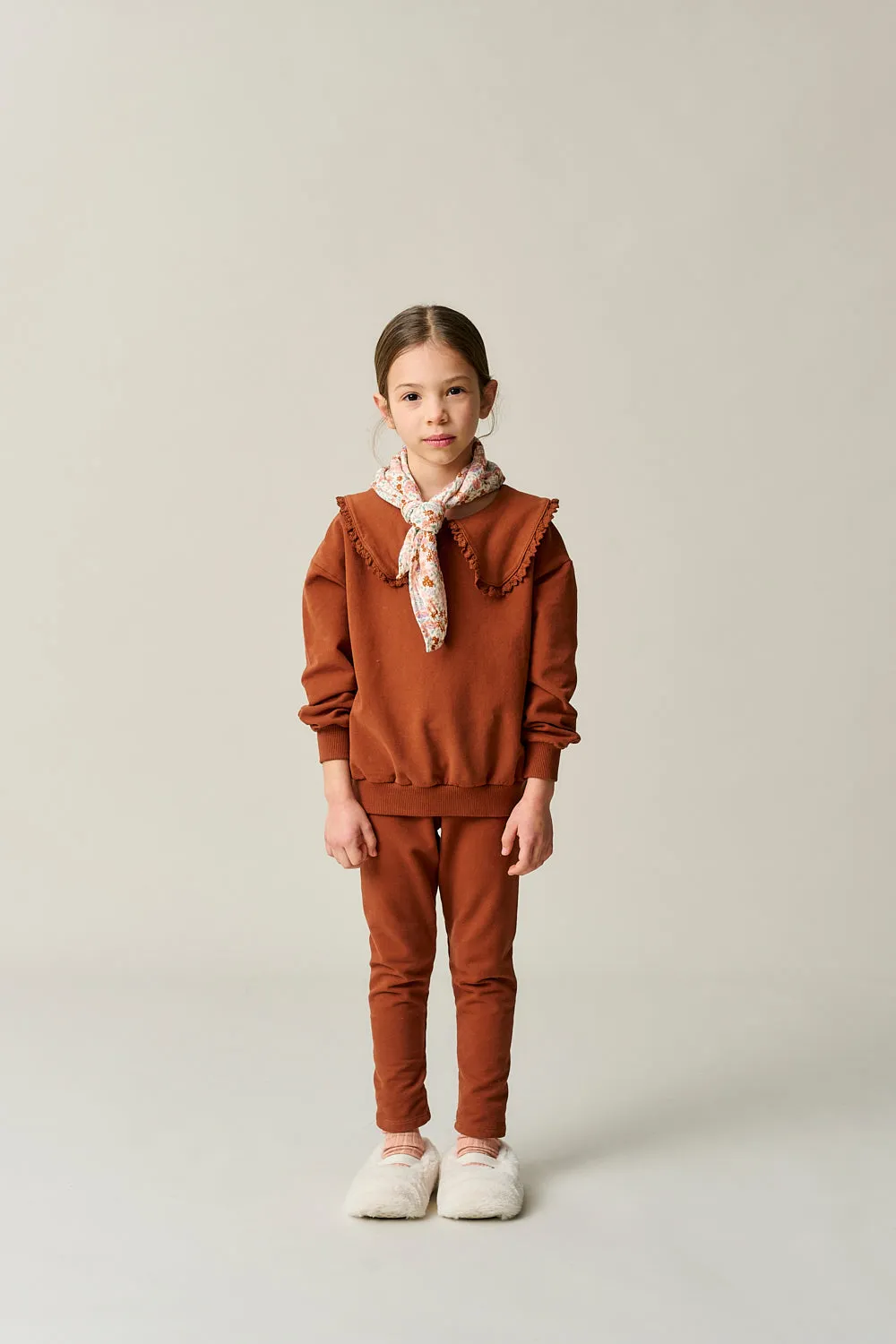 Soft-touch ruffle sweatshirt