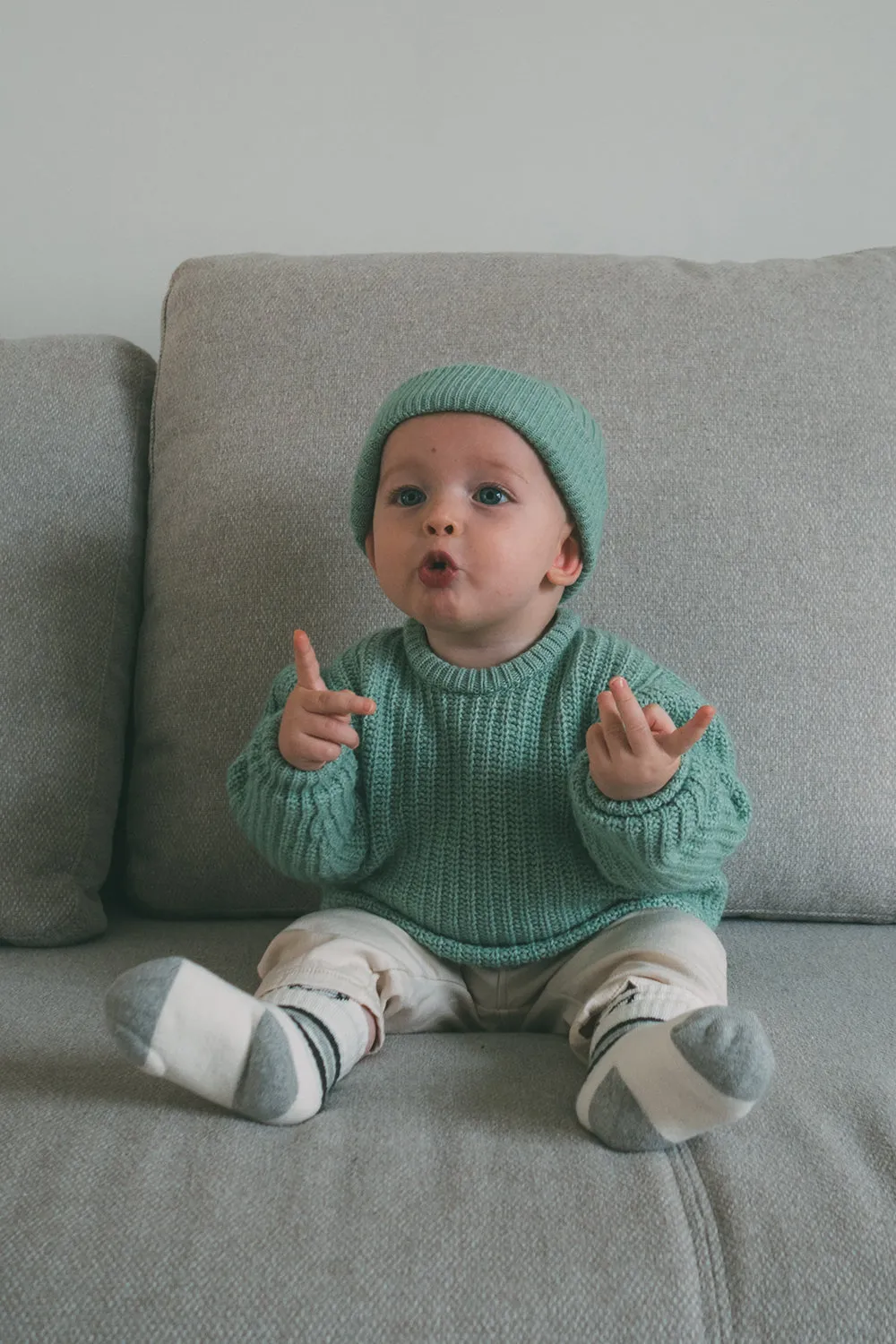 Soft tricot baby sweater