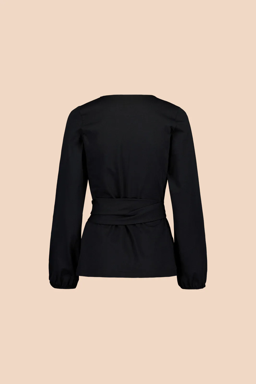 Soft Wrap Blouse, Black