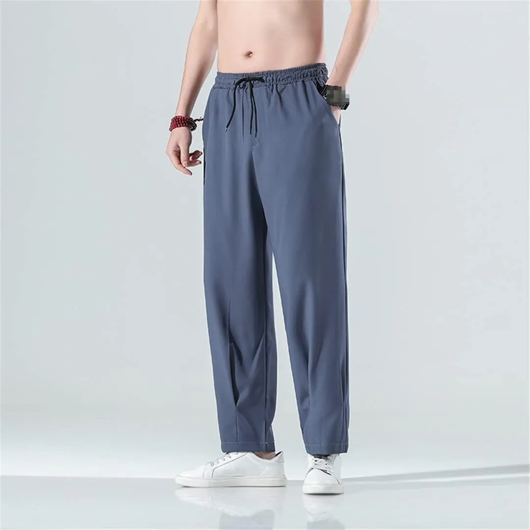 Spring Summer Men Casual Solid Color Pants Thin Jogging Trousers Harem Pants