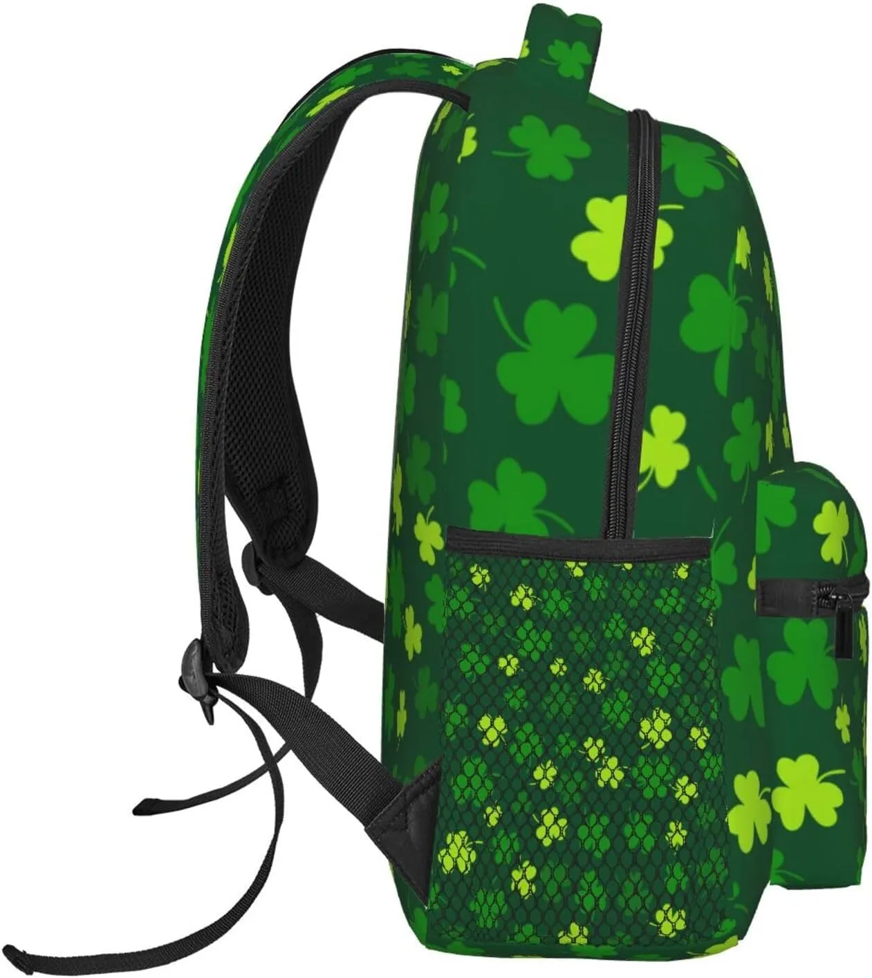 St Patrick's Day Shamrock Backpack Casual Laptop Backpack Lightweight Double Shoulder Bag Travel Daypack For Women Men