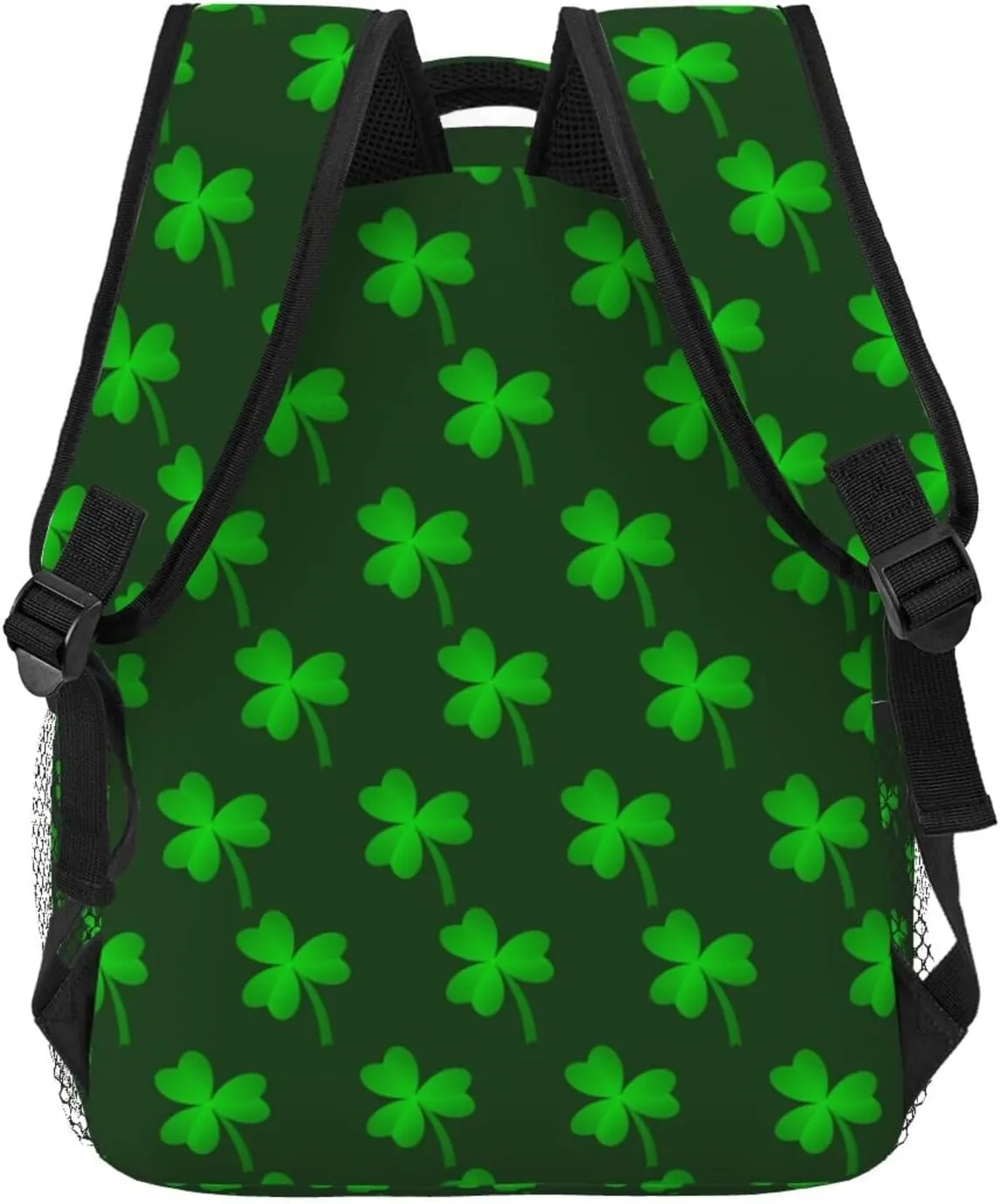 St Patrick's Day shamrock four leaf Backpack Casual Laptop Backpack Lightweight Double Shoulder Bag Travel Daypack For Women Men