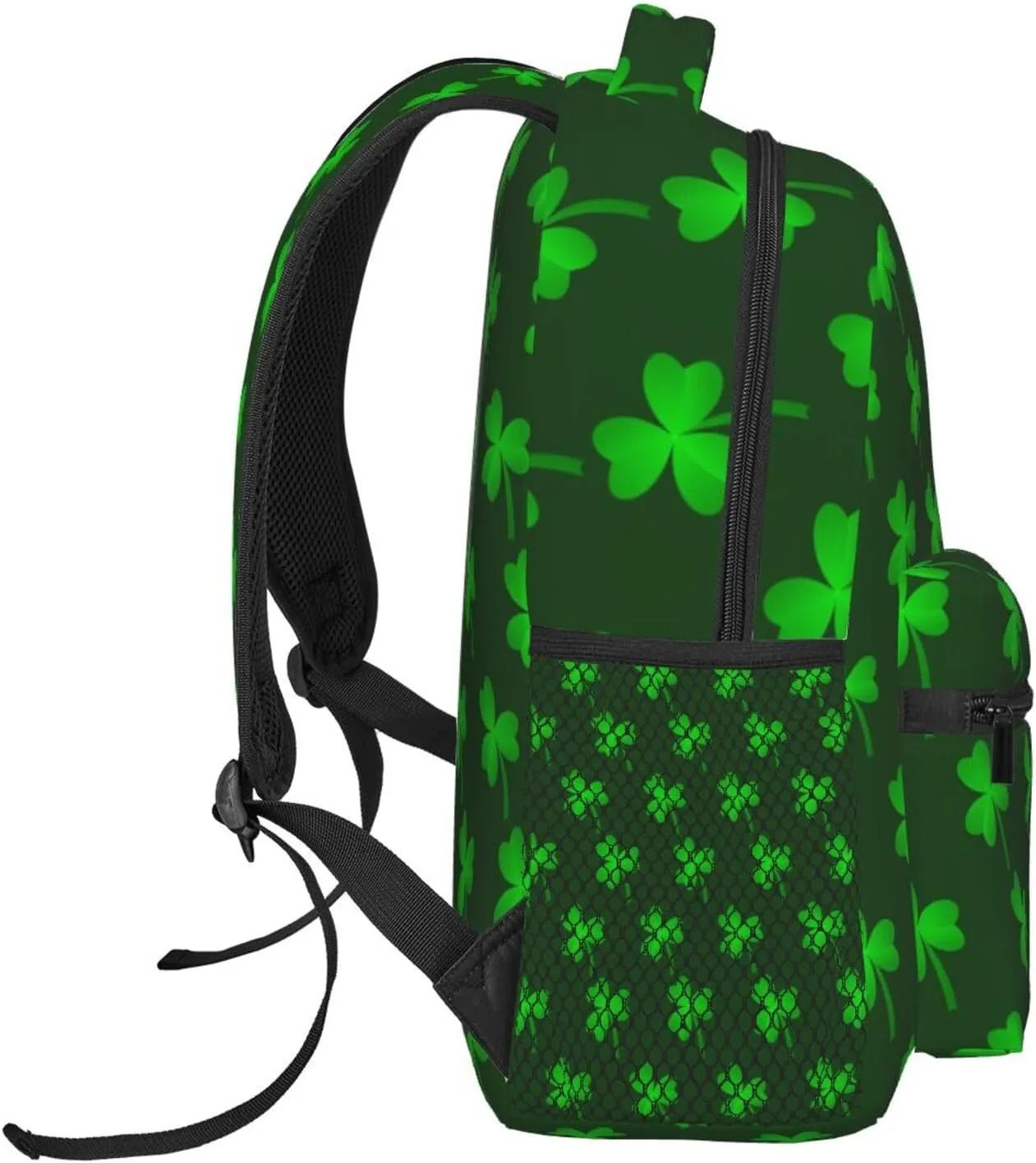 St Patrick's Day shamrock four leaf Backpack Casual Laptop Backpack Lightweight Double Shoulder Bag Travel Daypack For Women Men