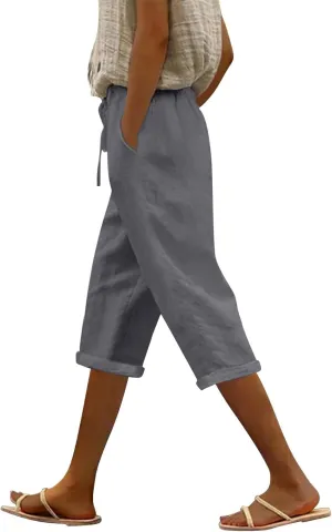 Summer High Waisted Cotton Linen Palazzo Pants Wide Leg 2024 Lounge Pant Trousers Plus Size Palazzo Pants for Women