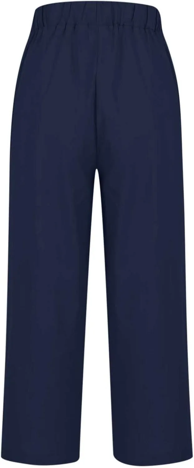 Summer Linen Pants for Women Loose Wide Leg Pants Comfy Stretch Trousers 2025 Baggy Plus Size Slacks with Pockets