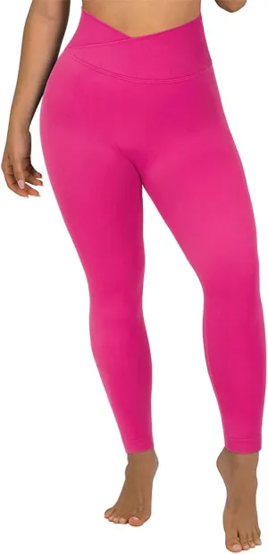 SUUKSESS Women Crossover Seamless Leggings Butt Lifting High Waisted Workout Yoga Pants