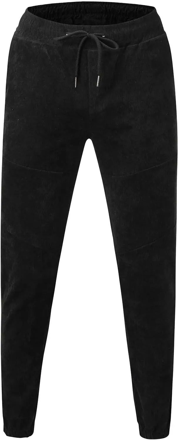 SUWBMHWE Men Joggers Pants, Mens Casual Harlan Pants Lace-up Track Cuff Solid Color Workout Pants with Pocket
