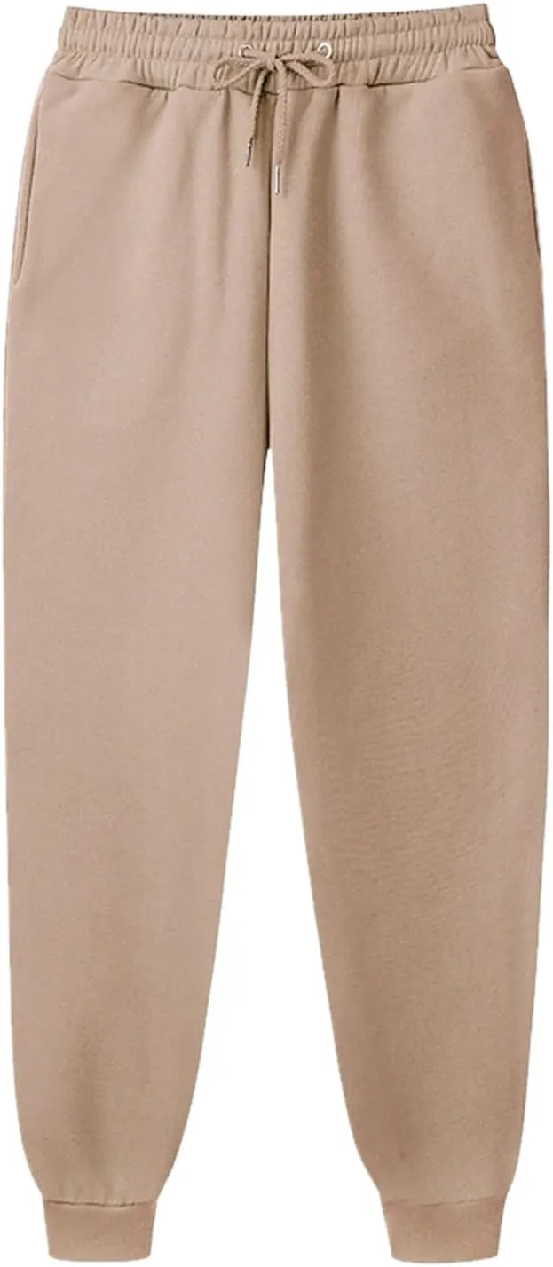 Sweatpants for Tall Women Drawstring High Waist Lounge Jogger Pants Solid Color Baggy Lightweight Comfy Trousers with Pocket