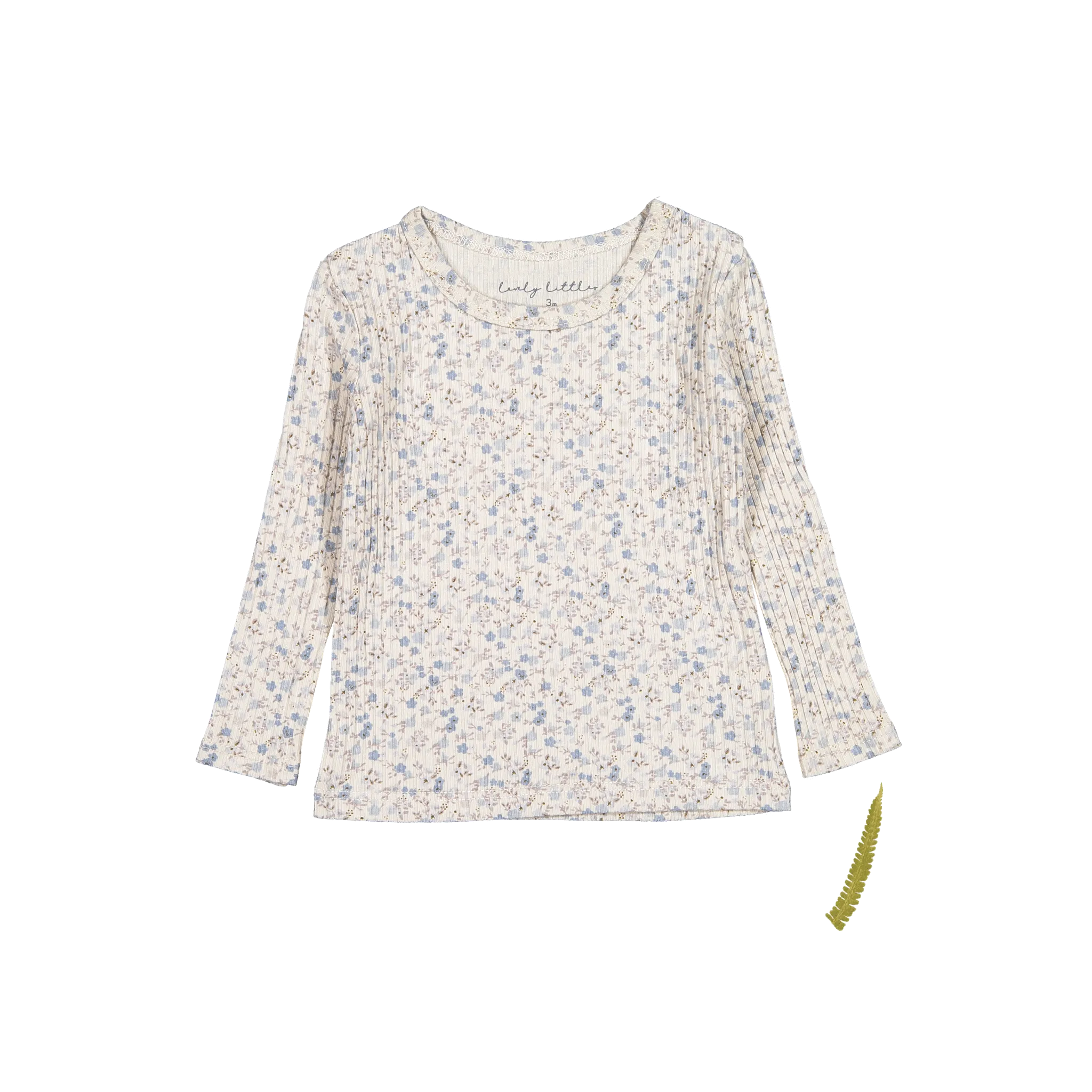 The Printed Long Sleeve Tee - Dusty Blue Floral