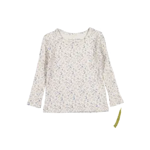 The Printed Long Sleeve Tee - Dusty Blue Floral