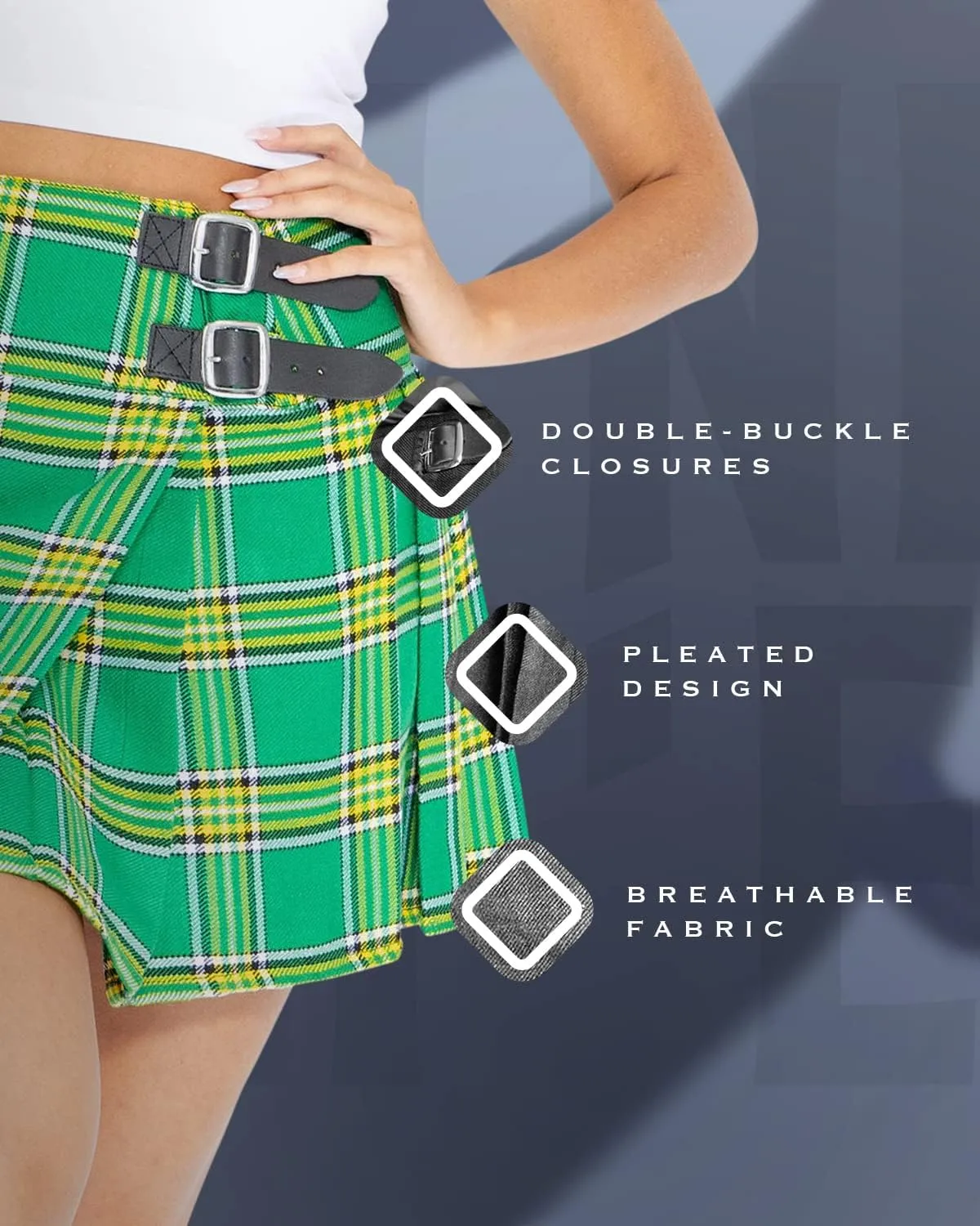 The Victoria Kilt for Women, 16" Pleated Skirt, Available in 4 Tartan Patterns