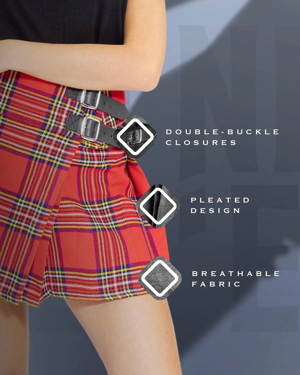 The Victoria Kilt for Women, 16" Pleated Skirt, Available in 4 Tartan Patterns