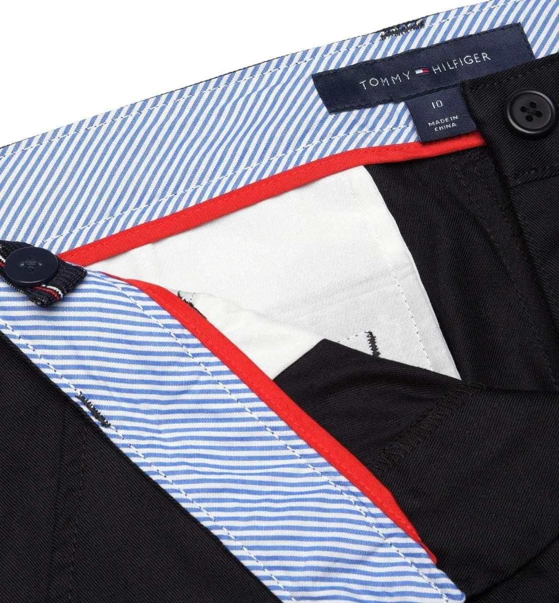 Tommy Hilfiger Boys' Flat Front Twill Blend Shorts School Uniform Clothes For Little Or Big with Husky and Slim Sizes