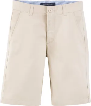 Tommy Hilfiger Boys' Flat Front Twill Blend Shorts School Uniform Clothes For Little Or Big with Husky and Slim Sizes