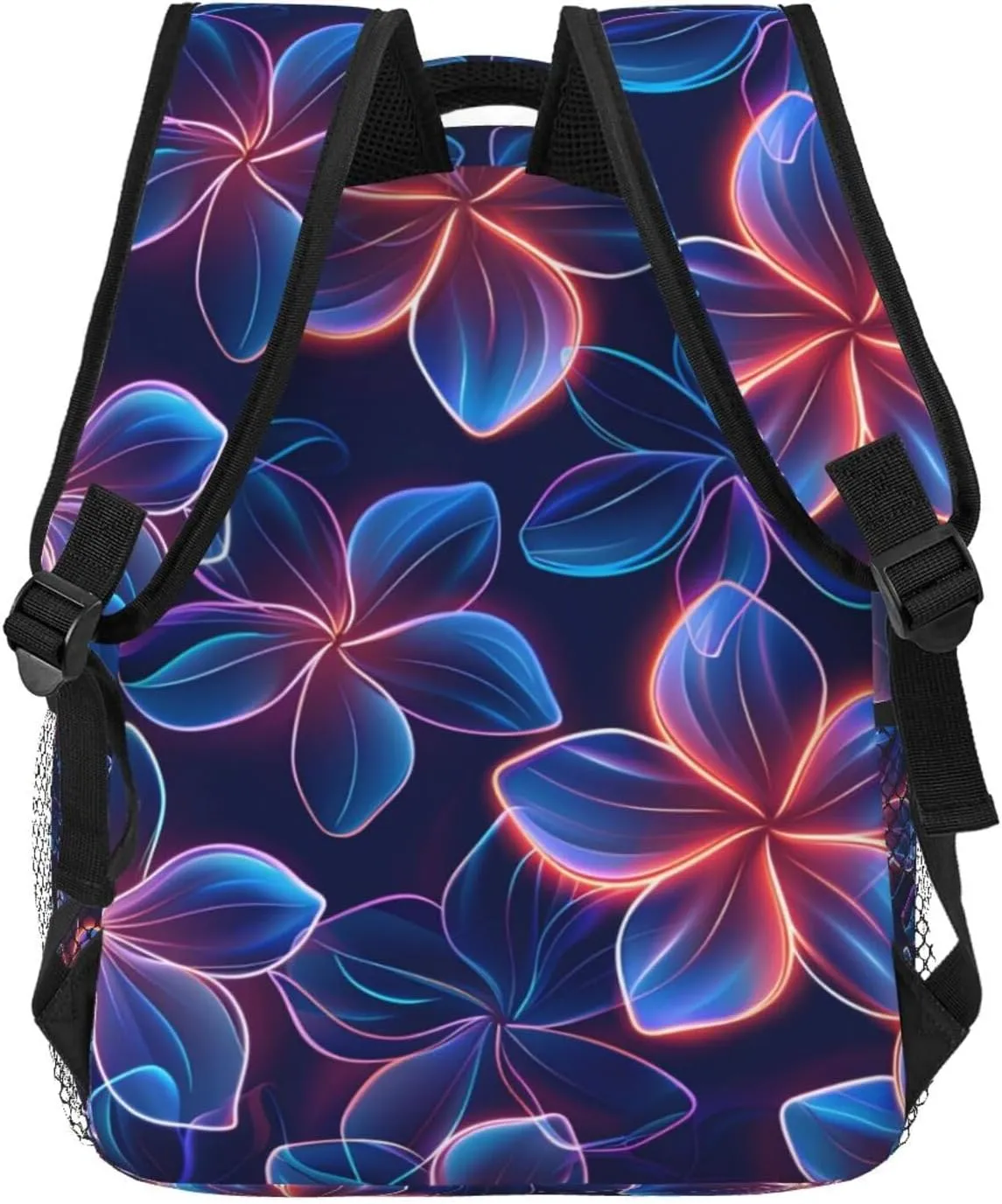 Tropical Hawaii Neon Flowers Backpack Lightweight Laptop Backpack Casual Daypack Travel Double Shoulder Bag For Women Men