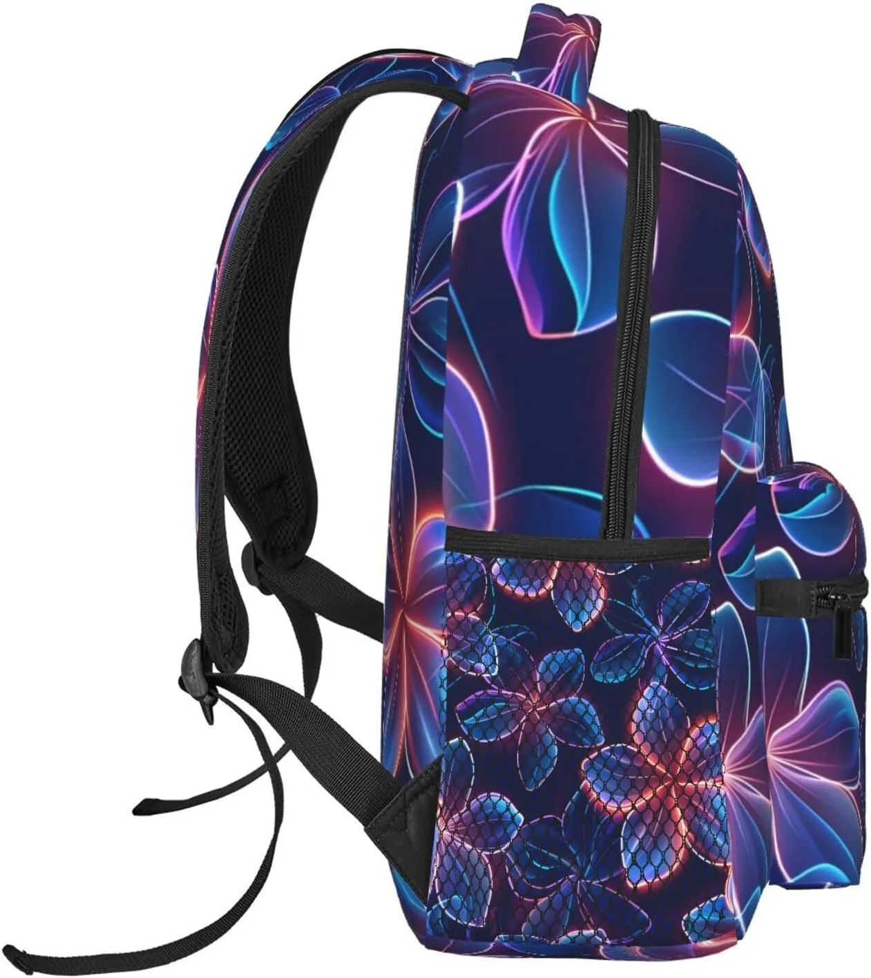 Tropical Hawaii Neon Flowers Backpack Lightweight Laptop Backpack Casual Daypack Travel Double Shoulder Bag For Women Men