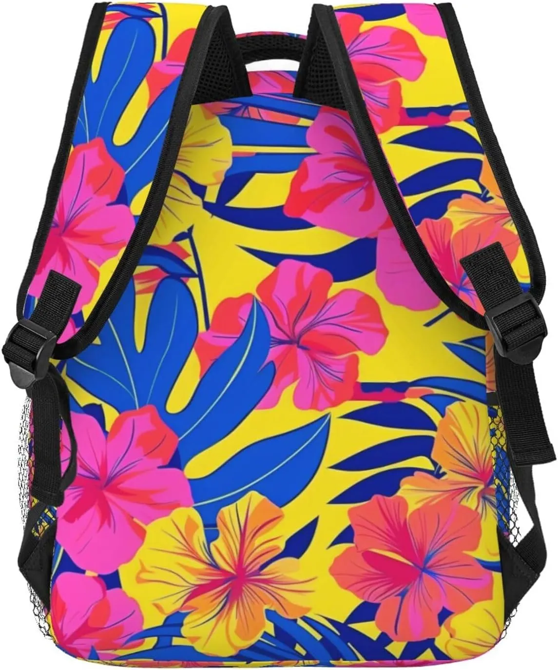Tropical Hawaiian Neon Palm Leaves Backpack Lightweight Laptop Backpack Casual Daypack Travel Double Shoulder Bag For Women Men
