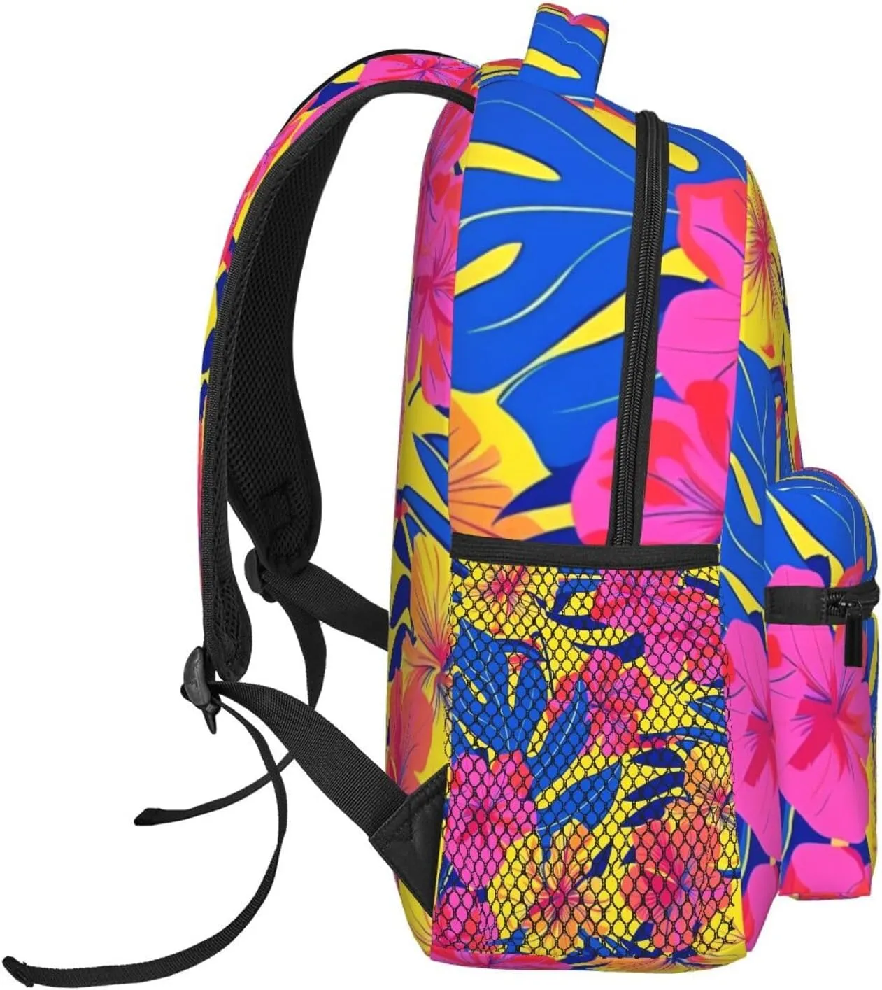 Tropical Hawaiian Neon Palm Leaves Backpack Lightweight Laptop Backpack Casual Daypack Travel Double Shoulder Bag For Women Men