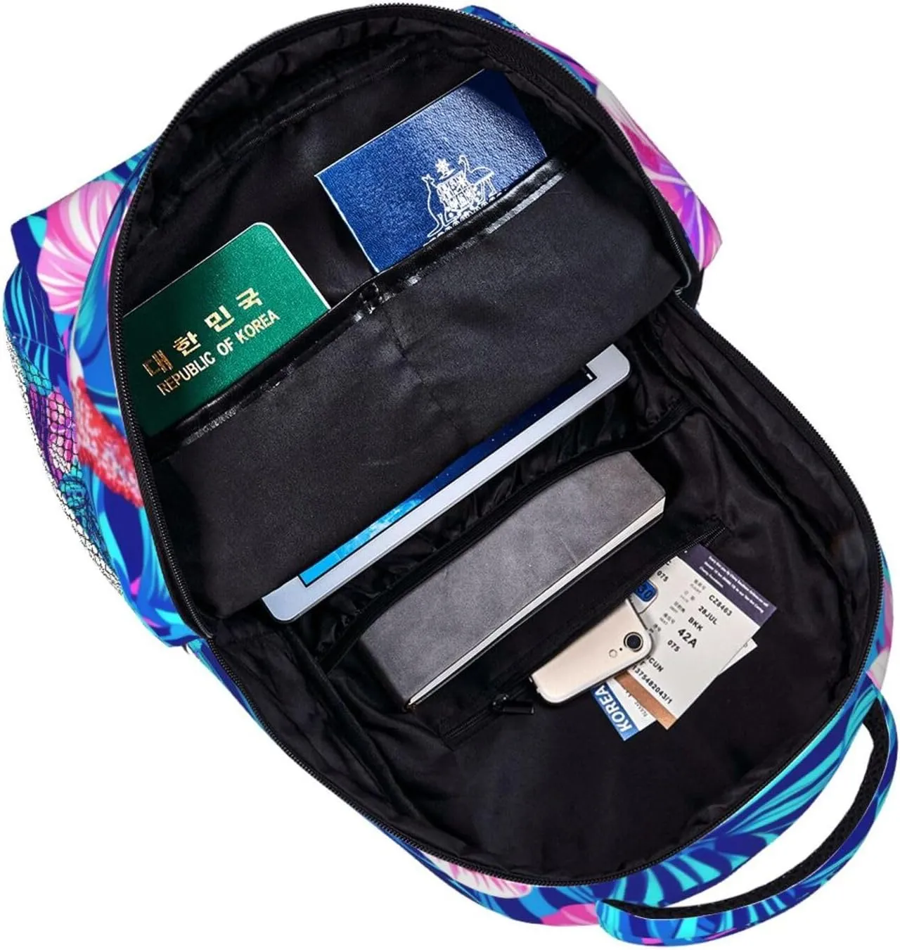 Tropical Hawaiian Neon Palm Leaves Backpack Lightweight Laptop Backpack Casual Daypack Travel Double Shoulder Bag For Women Men