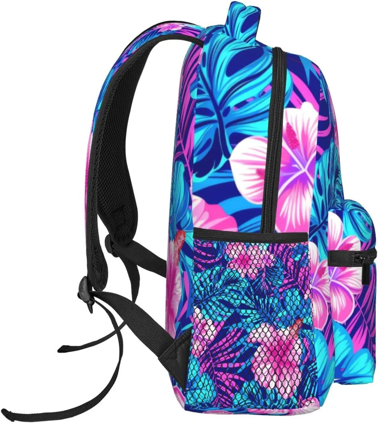 Tropical Hawaiian Neon Palm Leaves Backpack Lightweight Laptop Backpack Casual Daypack Travel Double Shoulder Bag For Women Men