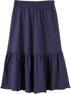 UNACOO Girls Skirts Cotton Maxi Skirts Long Skirt Elastic Waistband Ruffle Skirt Casual Mid Skirt Kid Girl 3-12 Years