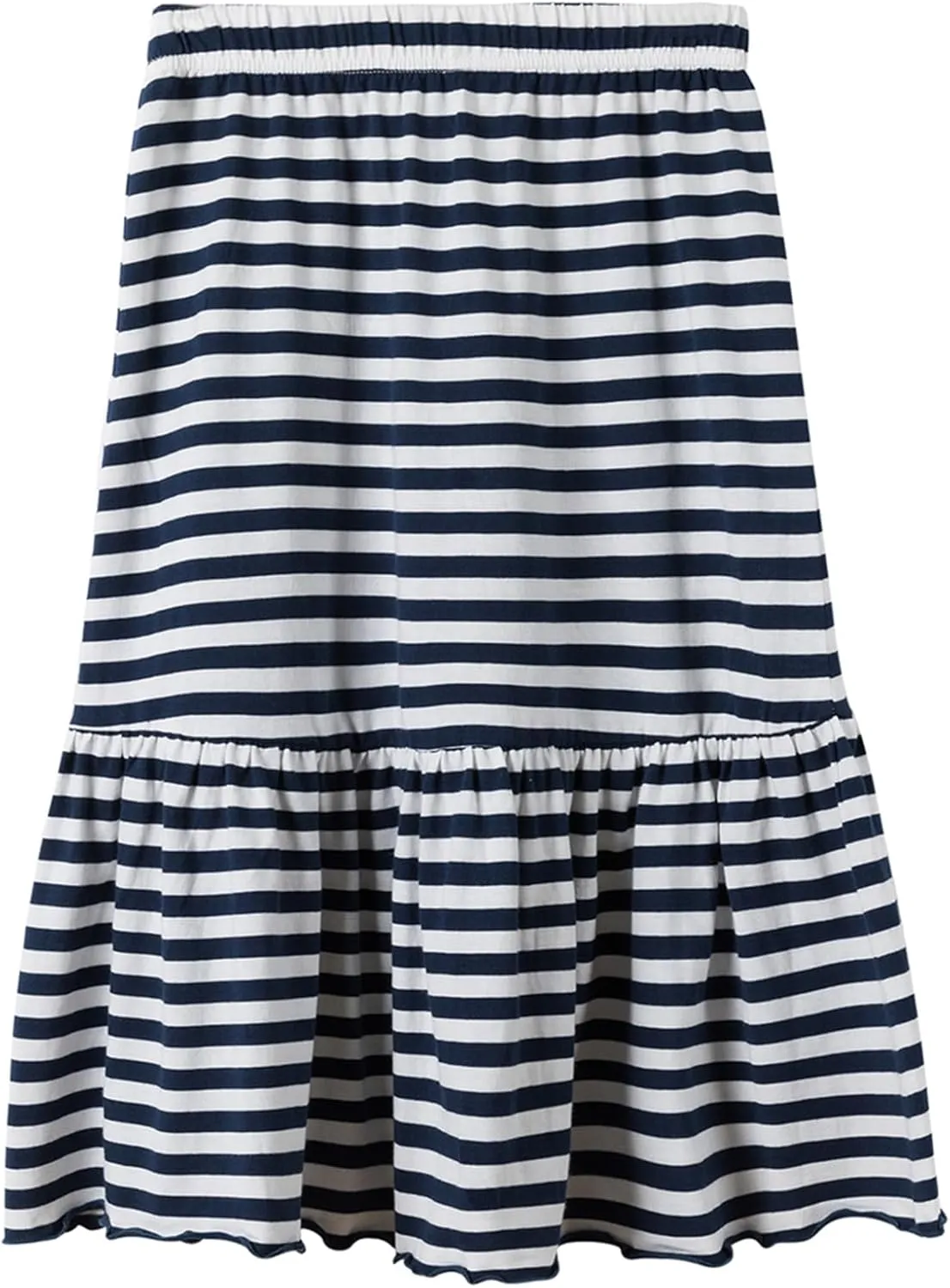 UNACOO Girls Skirts Cotton Maxi Skirts Long Skirt Elastic Waistband Ruffle Skirt Casual Mid Skirt Kid Girl 3-12 Years