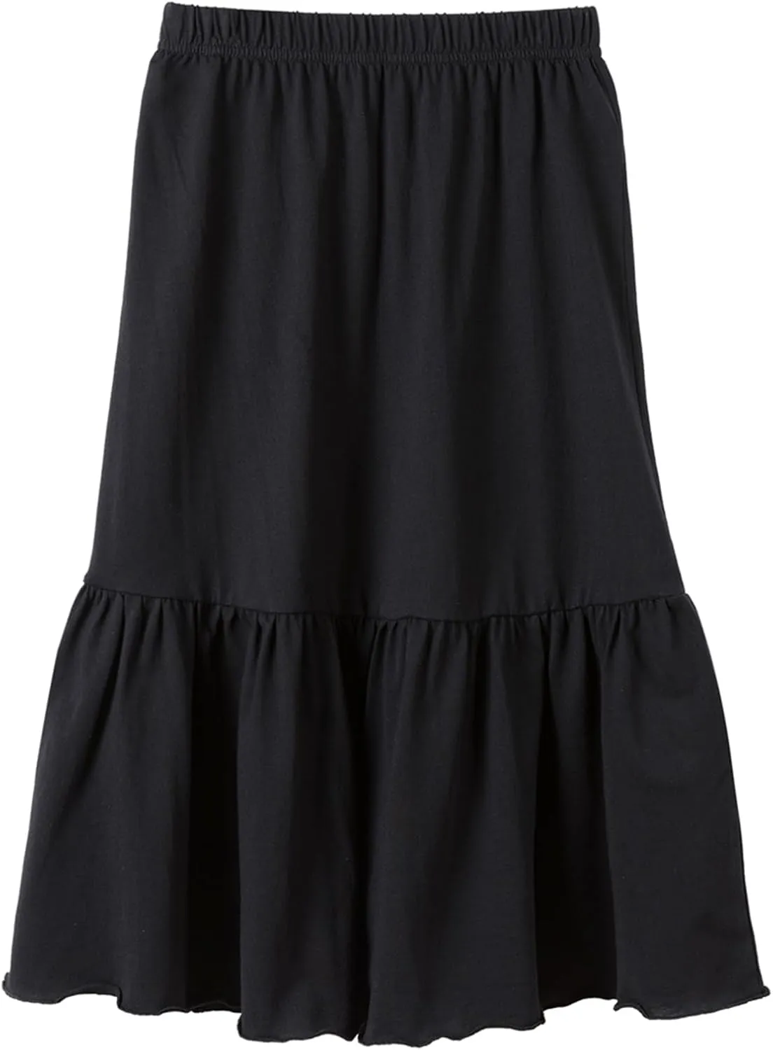 UNACOO Girls Skirts Cotton Maxi Skirts Long Skirt Elastic Waistband Ruffle Skirt Casual Mid Skirt Kid Girl 3-12 Years