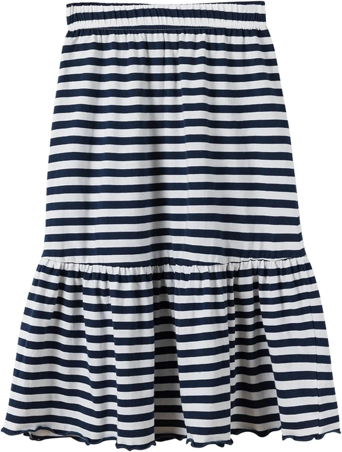 UNACOO Girls Skirts Cotton Maxi Skirts Long Skirt Elastic Waistband Ruffle Skirt Casual Mid Skirt Kid Girl 3-12 Years