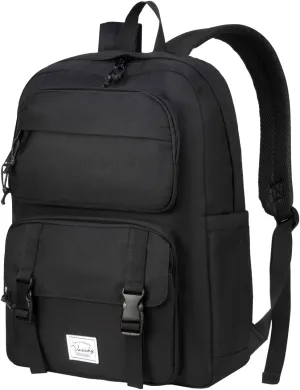 VASCHY Backpack for Men, Unisex Large Fashion Schoolbag Book bag Rucksack for High School/College/Work/Travel/Commuter Black