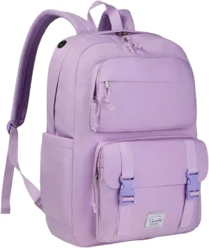 VASCHY Travel Backpack for Girls, Large Fashion Schoolbag Book Bag Rucksack for High School/College/Work/Daypack/Commuter Purple