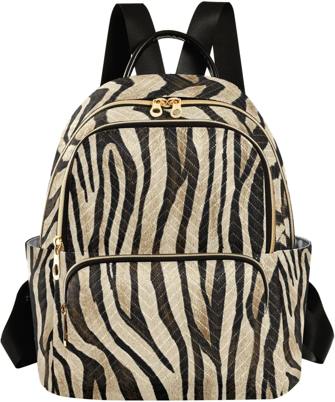 Vintage Zebra Print Animal Mini Backpack Purse for Women Travel Bag Lightweight Shoulder Bag Fashion Daypack