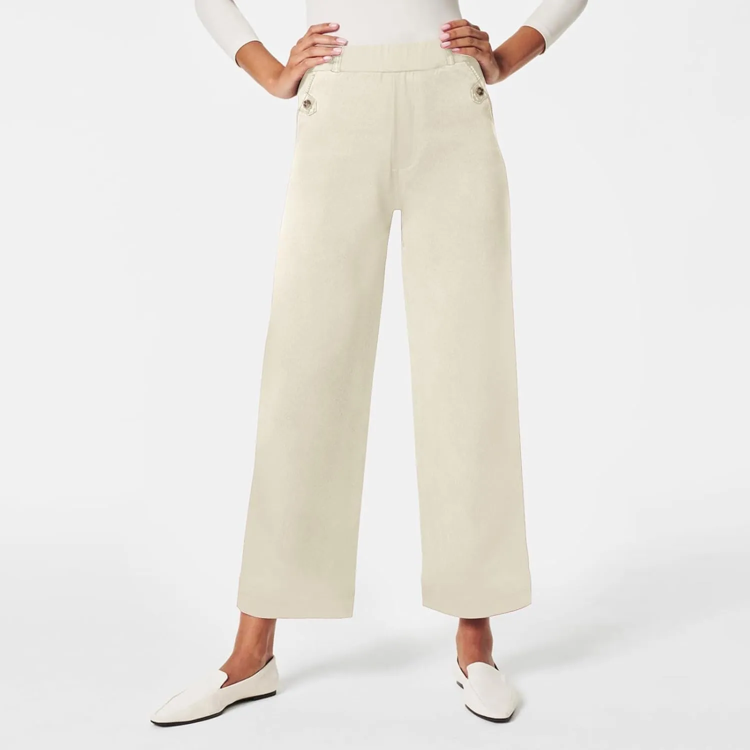 Wide Leg Pants for Women Winter ightweight Hiking Pants with Pockets Solid Color Elastic Waist