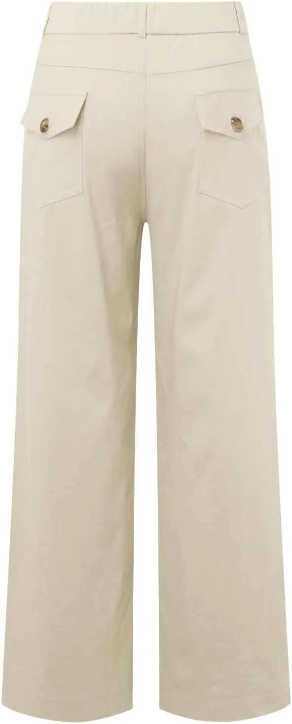 Wide Leg Pants for Women Winter ightweight Hiking Pants with Pockets Solid Color Elastic Waist
