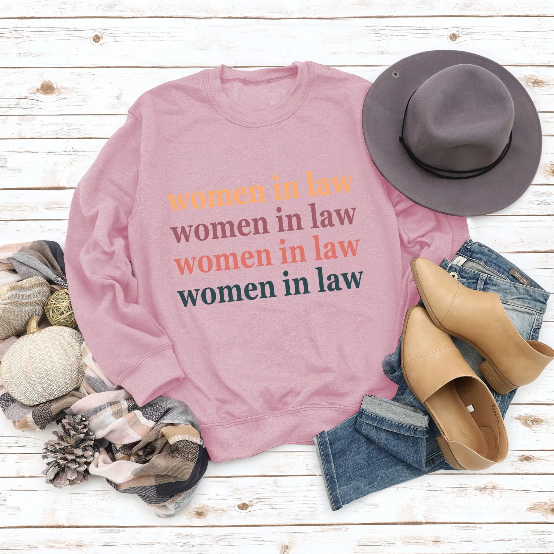 Women Letters Fashion Round Neck Women's Tops Long Sleeve Loose Sweatshirt