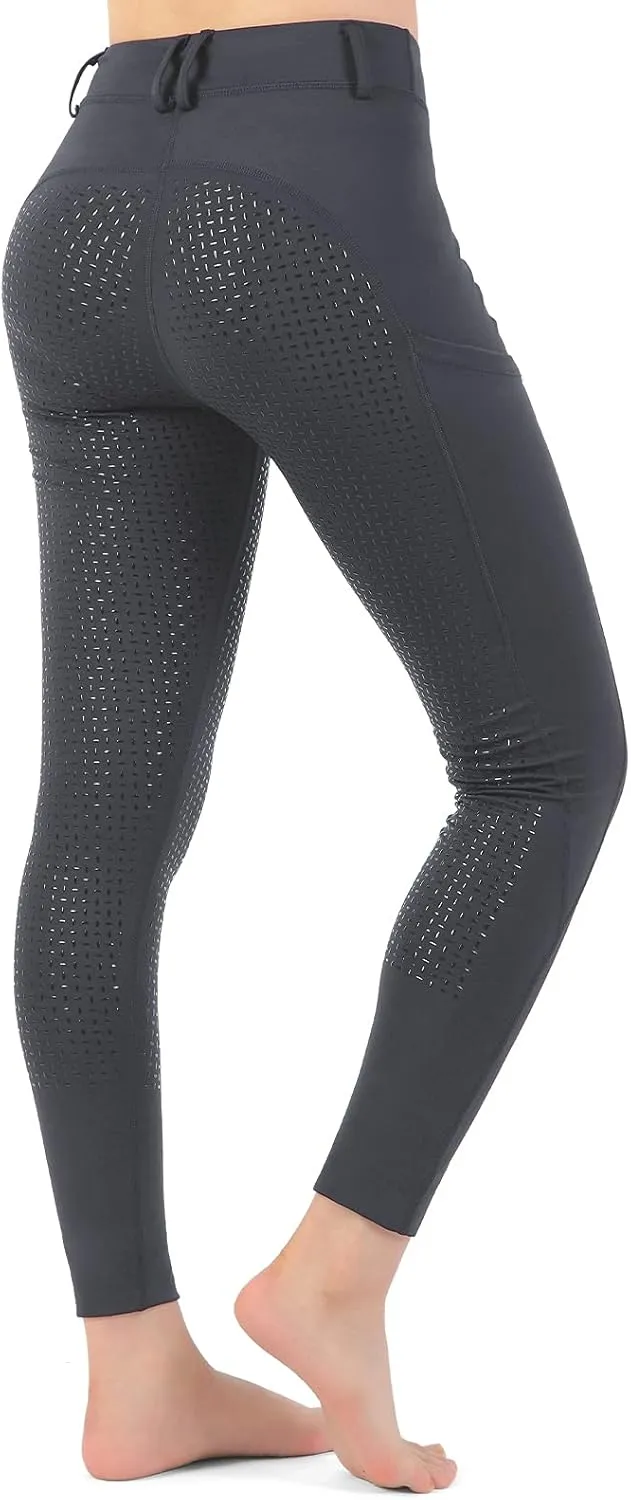 Women Riding Tights Pockets,Women Training Breeches Pants with Silicone Grip