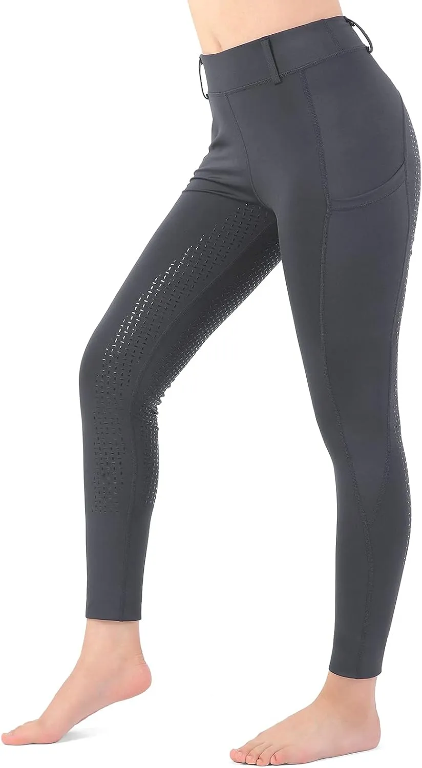 Women Riding Tights Pockets,Women Training Breeches Pants with Silicone Grip