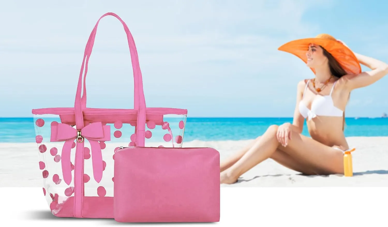 Women's Clear Tote Bags Multi-Use Shoulder bag Handbag Beach bag Shopping Bag