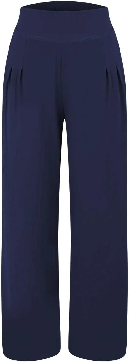 Womens Clothes Summer Outfits for Women Pants Wide Leg Long Pant Trousers with Pocket Linen Cropped Pants